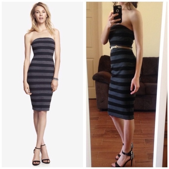 Express Strapless Striped Bodycon Dress Size 0 - Picture 13 of 13